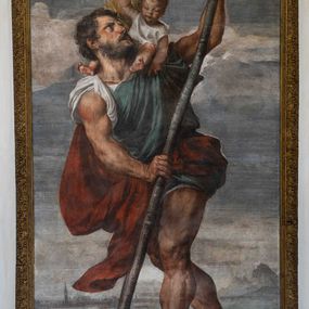 Tiziano Vecellio, detto Tiziano - San Cristoforo con Gesù Bambino sulle spalle
