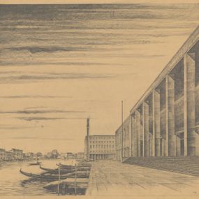 null - Project for the Venice railway station, perspective view