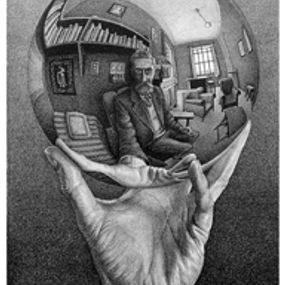 [object Object] - Hand with reflective sphere