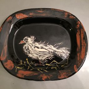 [object Object] - Oval plate with dove