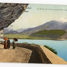 null - Postcard depicting the Ponale road between Riva del Garda and the Ledro valley