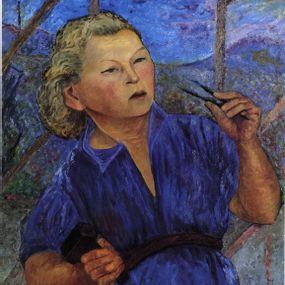 Antonietta Raphaël Mafai - Autoritratto in tuta blu