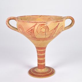 null - Cup painted with hooked bands and spirals