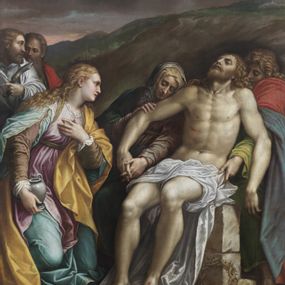 [object Object] - Lamentation over the dead Christ with Saints Bartholomew and Paul