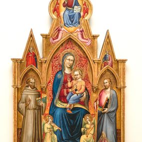 null - Madonna and Child enthroned between two musician angels and St. Francis of Assisi and St. James Major