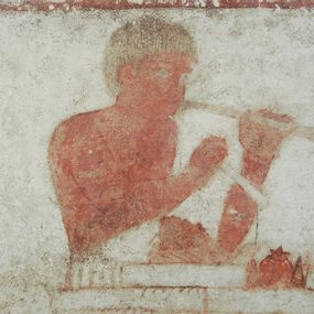 null - Wall painting from tomb golini i: flute player
