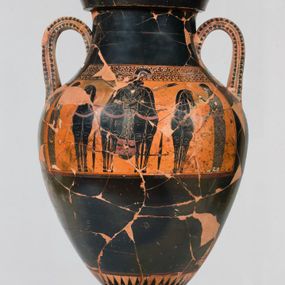 null - Attic black-figure amphora with lid

