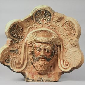 null - Architectural terracotta (antefix) with a silenus head of the temple of the belvedere