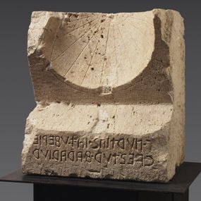 null - Limestone sundial with Umbrian inscription
