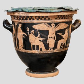 null - Attic red-figure bell krater depicting divinity

