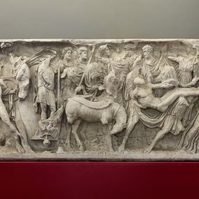 null - Marble sarcophagus with the myth of Meleager