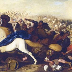 [object Object] - Battaglia tra Turchi e Cristiani con un cavallo scosso