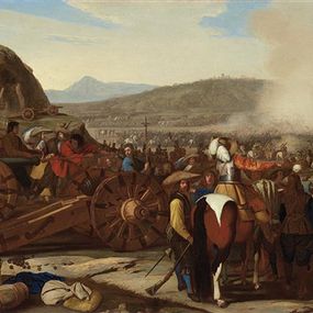 Aniello Falcone - Battaglia di cavalieri spagnoli con cannoni