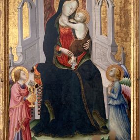 null - Madonna in trono col Bambino e due angeli