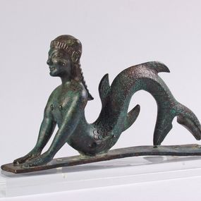 null - Figura marina in bronzo, pertinente al rivestimento  di carri
