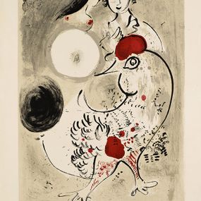 Marc Chagall - Coppia di innamorati con gallo