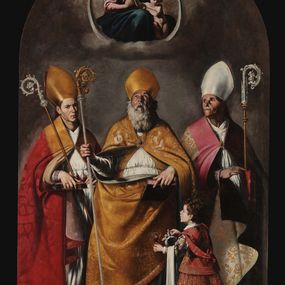 [object Object] - Madonna and Child with the holy bishops Gennaro, Nicola and Severo