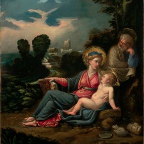 [object Object] - Holy family in the landscape