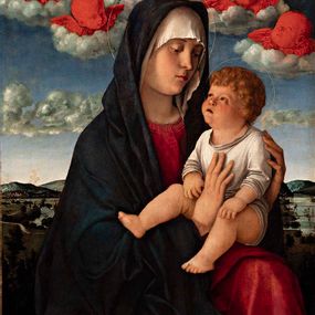 [object Object] - Madonna con bambino, madonna coi cherubini rossi