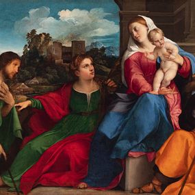 [object Object] - Madonna and Child with Saint Joseph between Saints John the Baptist and Catherine of Alexandria