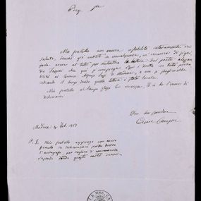 null - Letter from Cesare Campori to Luigi Napoleone Cittadella