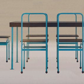 [object Object] - Table, chairs and stool by J.J.P. Oud