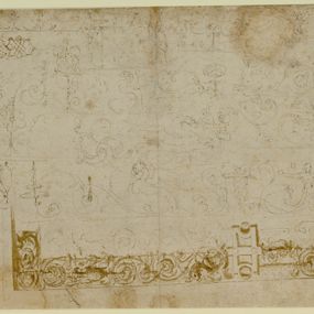 [object Object] - Study for the border of a tapestry and grotesque decorations