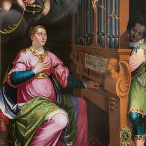 [object Object] - Santa Cecilia crowned by an angel