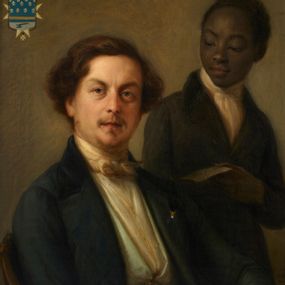 [object Object] - Portrait of Count Giuseppe Manara with his Ethiopian servant
