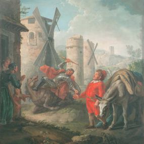 [object Object] - Don Quixote fights against the windmills