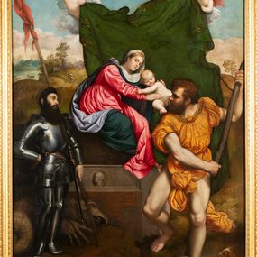 [object Object] - Madonna con il Bambino, san Giorgio e san Cristoforo