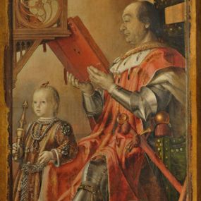 [object Object] - Ritratto di Federico da Motefeltro e del piccolo Guidobaldo