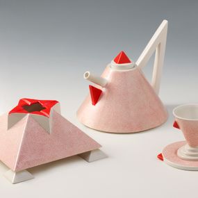[object Object] - Api ashtray, teapot and coffee cup, Nefertiti series for Memphis