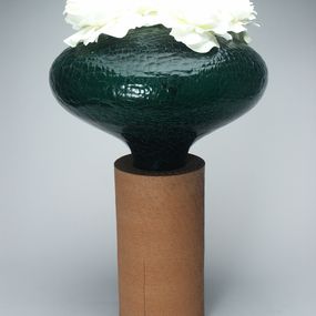 [object Object] - Vase, Terre Cotte series with green glass