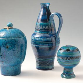 [object Object] - Bonbonnière, Pichet et Vase, série Rimini bleu