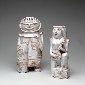 [object Object] - Figure de vase de guerrier et figure de vase de joueuse