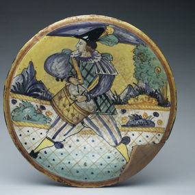 null - Ornamental plate with drum player