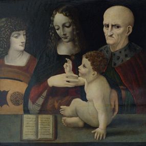 [object Object] - La Madonna col Bambino tra san Giuseppe e un angelo che suona la mandola