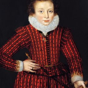 [object Object] - Portrait of a young man dressed in red