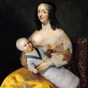 [object Object] - Retrato de Luis XIV y de su primera nodriza Madame Longuet de la Giraudière