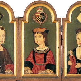 null - The Stoneleigh triptych, portrait of Charles V, child and his sisters Eleonora and Isabel