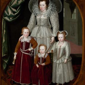 null - Retrato de Anne, Lady Wentworth y sus hijos Thomas, Jane y Henry 