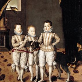 [object Object] - Ritratto dei Principi Vittorio Amedeo, Emmanuele Filiberto e Filippo Emanuele di Savoia
