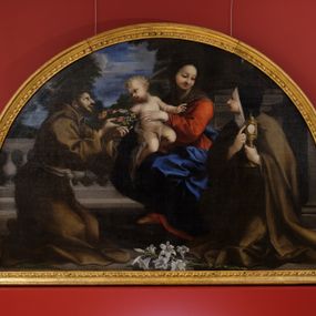 [object Object] - La Virgen y el Niño entre Santa Clara y Francisco