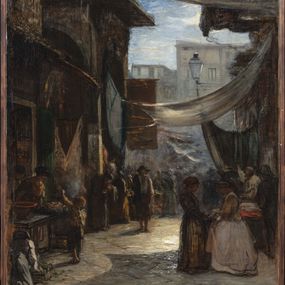 Antonio Fontanesi - Mercato vecchio di Firenze
