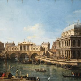Giovanni Antonio Canal, detto Canaletto - Capriccio con edifici palladiani