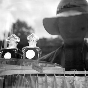[object Object] - Reflection of Lee Miller in the Guerlain shopfront window