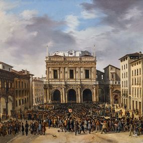 [object Object] - The people gathered in Piazza della Loggia