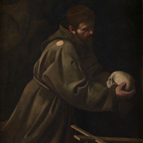 Michelangelo Merisi, detto Caravaggio - San Francesco in meditazione