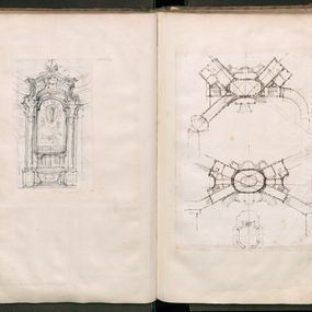 [object Object] - Two studies for the plan of the central nucleus of the Stupinigi hunting lodge